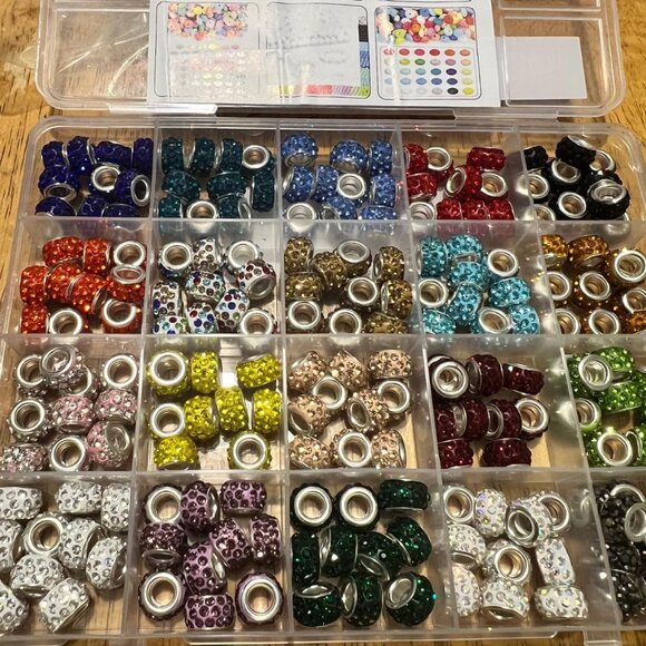 200PCS Rhinestone Large Hole Beads for Jewelry Making - Picture 1 of 6